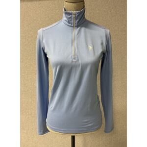 Polo Golf Ralph Lauren 1/4 Quarter Zip Performance Mock Neck Top Blue Women’s S